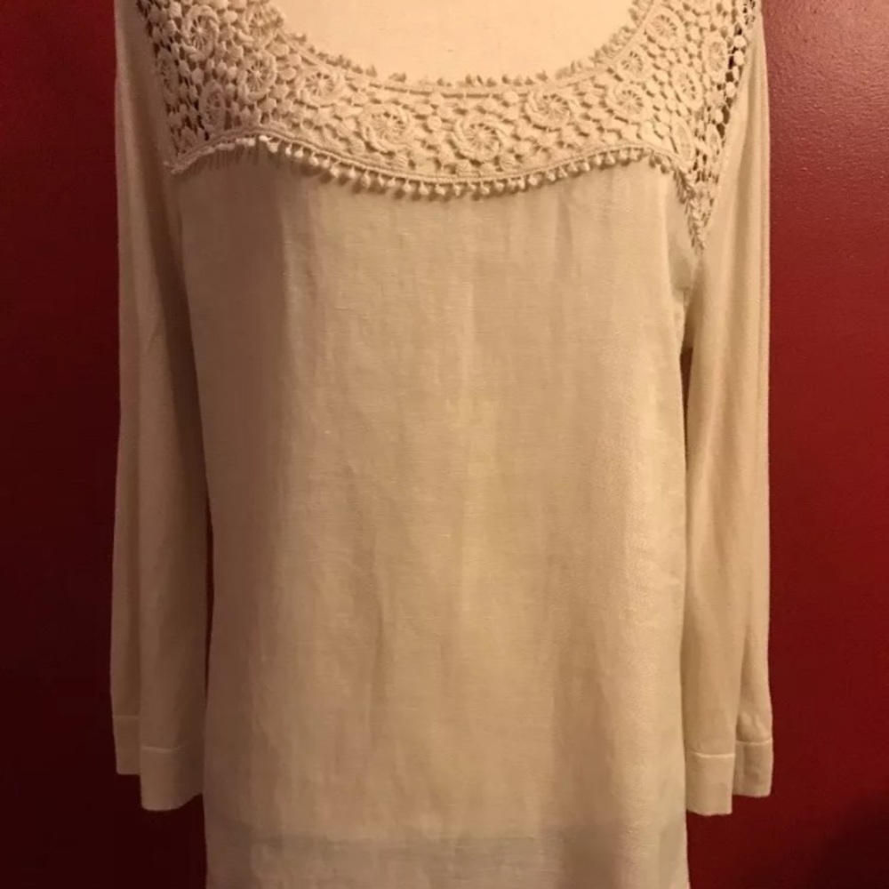 August Silk cream tunic